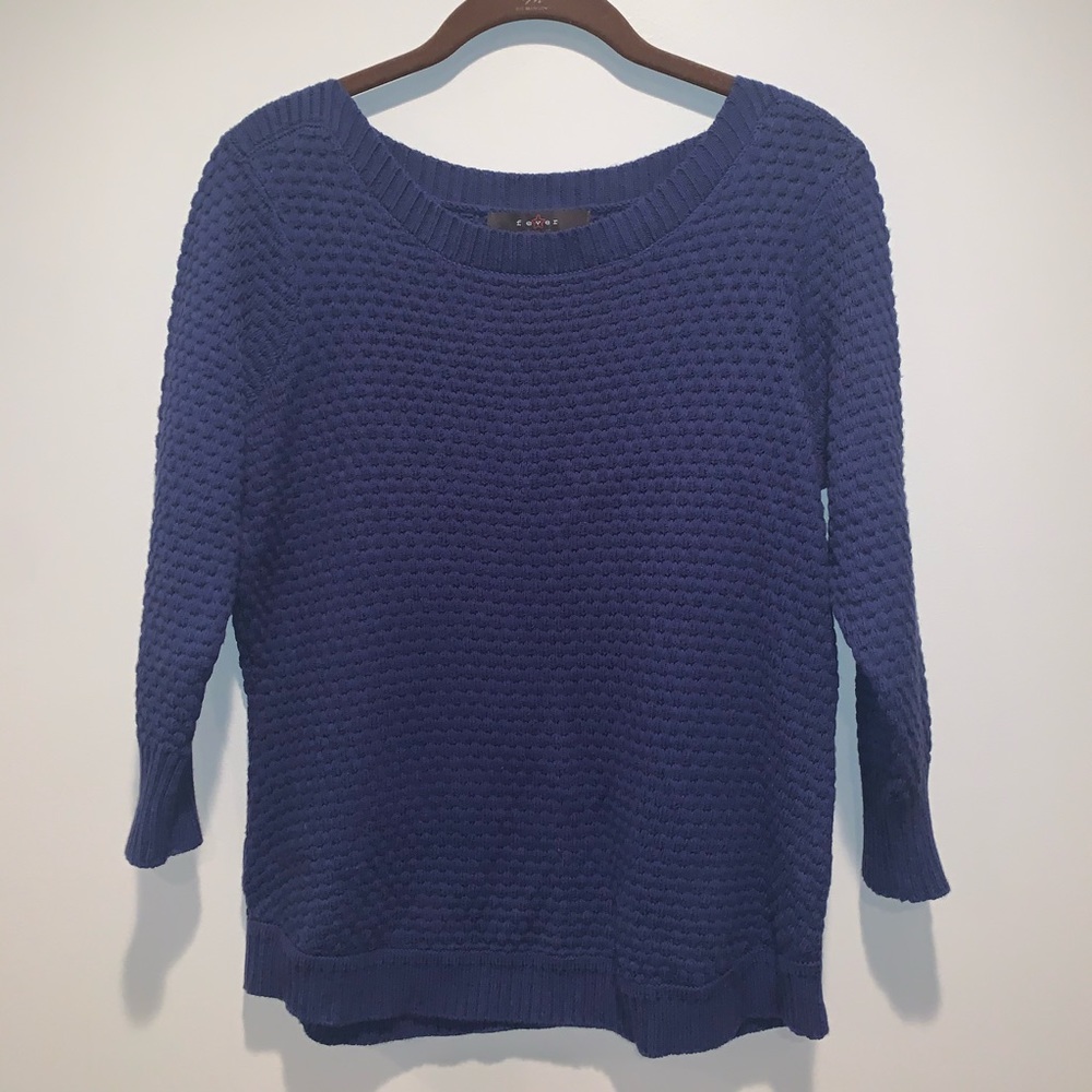 Fever 3/4 Length Sleeve Sweater Cable Knit (M)